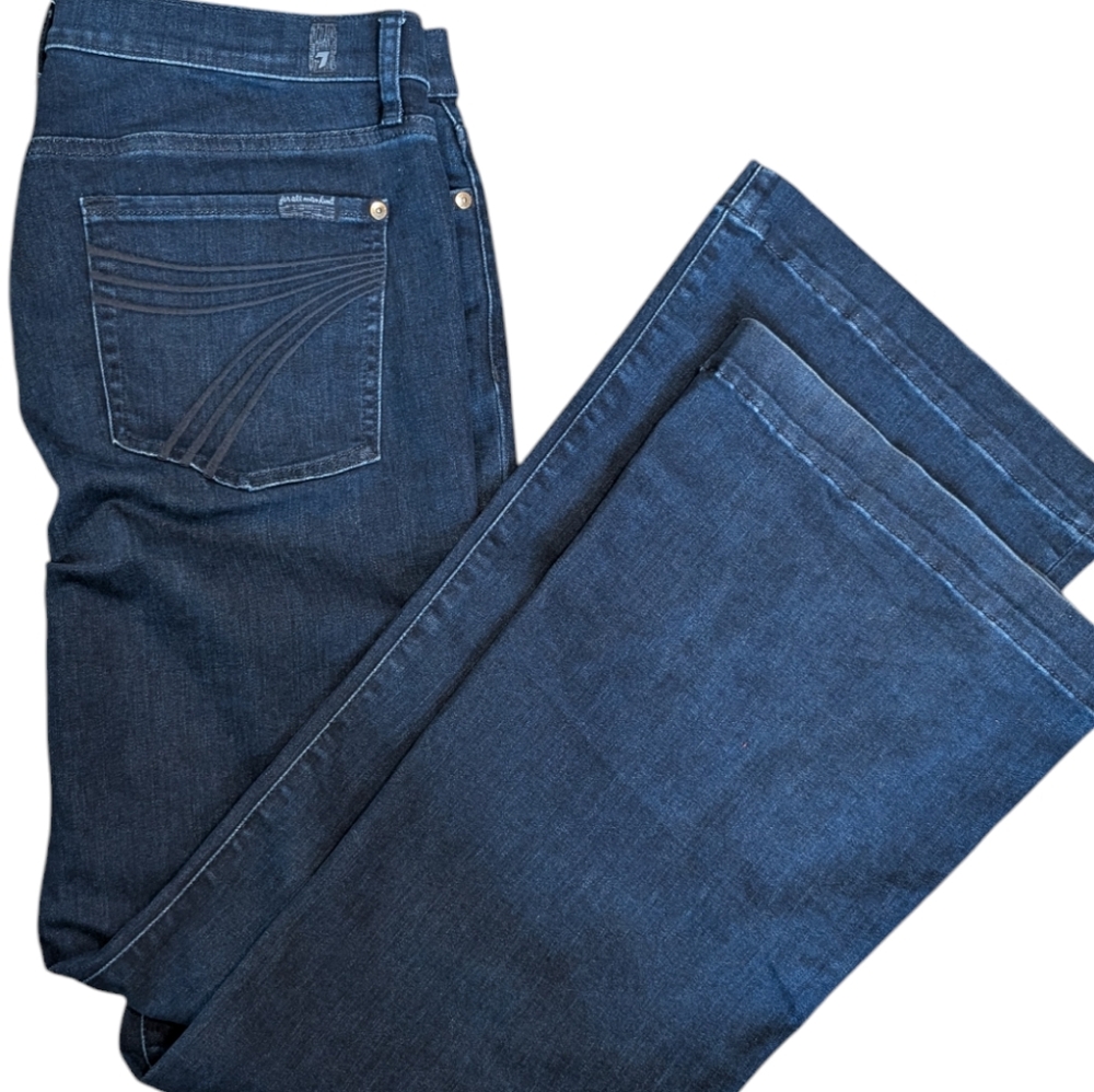 7 For All Mankind Dojo in Blue Black Jeans... Size 32 - Picture 6 of 15